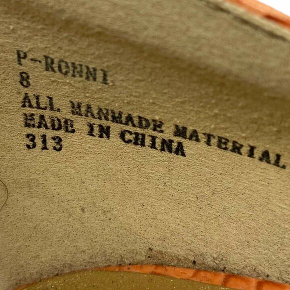 Steve Madden Stiletto Heels Women's P-Ronni Orange Snakeskin Slip On Pump Size 8 - Picture 9 of 16